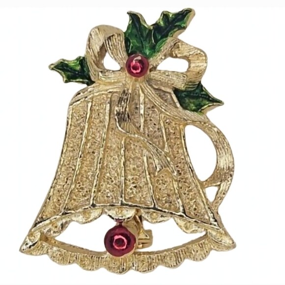 Gold Bell Brooch - Picture 1 of 7